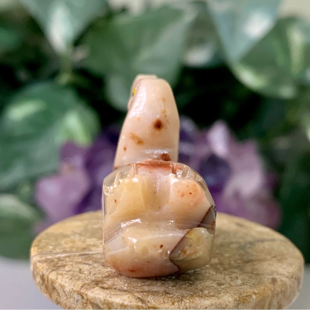 Gemstone Carved Carnelian Agate Duck Figurine Crystal Bird Rock Sculpture 1.5" - Picture 8 of 14